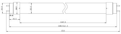 Zeichnung - DC Tube für externe Treiber, LED T8 NEO 58 840/G13