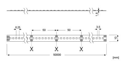 Zeichnung - LED Star Strip 1400, LED STRIP 1400 S 940/24V 50M