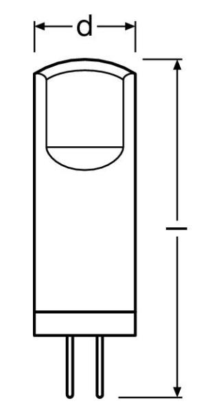 Zeichnung - LED Essence PIN, RL-PIN20 1,8W/12/WFL/827/G4