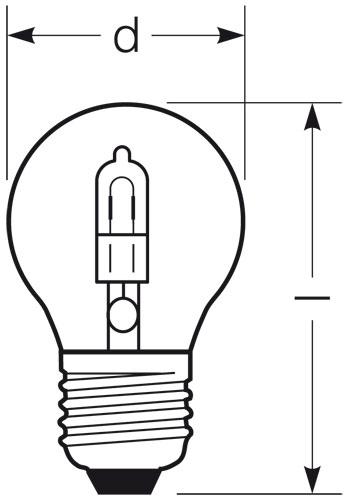 Zeichnung - Halogen mini ball lamp, clear   , RJH-D 46W/230/C/XE/E27