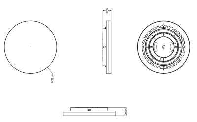 Zeichnung - Eclairage LED en surface Star IP54, Surface S 450mm 36W PS CCT