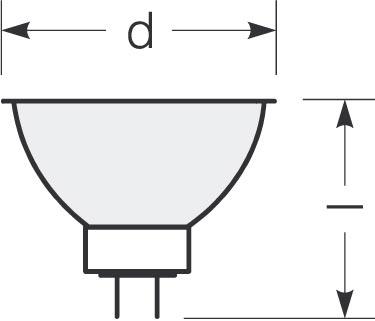 Zeichnung - NV-Halogenlampe mit Reflektor, RJL 35W/12/SKY/ALU/WFL/GU5.3