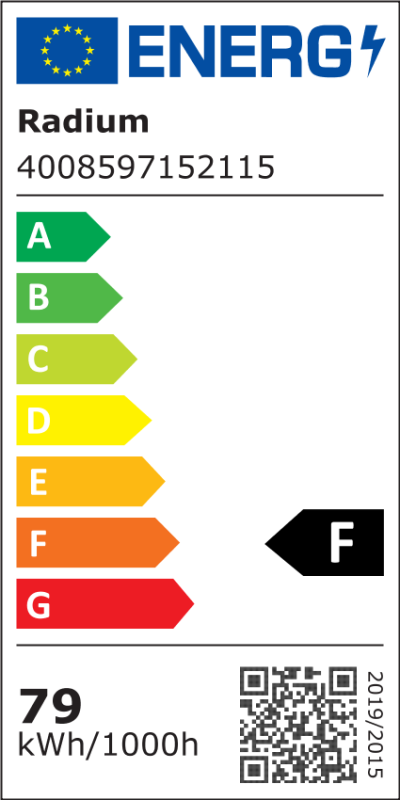 Energielabel - Natriumdampf-Hochdrucklampe , RNP-T/LR 70W/S/230/E27