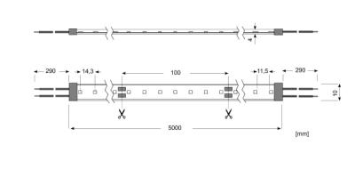 Zeichnung - LED Flex 1400 protected, RLP-FX 1400 54W/865/5M/IP65