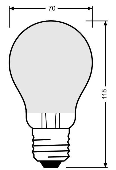 Zeichnung - LED Essence Klassik A, matt, RL-A150 830/F/E27