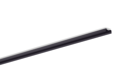 Surface-mount aluminium profile for 2 LED-strips, Flat U-profile MEDIUM, black, length 2m