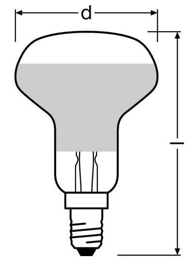 Zeichnung - LED Star R50, RL-R50 20 DIM 3,5W/230/WFL/827/E14