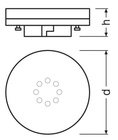Zeichnung - LED Essence LED-RetroFit, RL-GX53-40 6W/230/827/VWFL/F/GX53