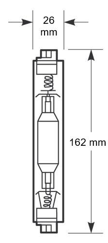 Zeichnung - Halogenmetalldampflampe, Quarzbrenner , HRI-TS 250W/D/230/FC2