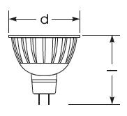 Zeichnung - LED Star 12V-RetroFit , RL MR16 35 DIM 5W/12/WFL/840/GU5.3