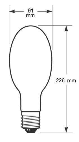 Zeichnung - Lampe à vapeur de sodium à haute pression, RNP-E/LR 250W/S/230/E40