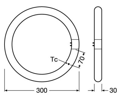 Zeichnung - Anneau de tube d'essence LED T9, RL-T9 C32 20W/840/G10Q EM