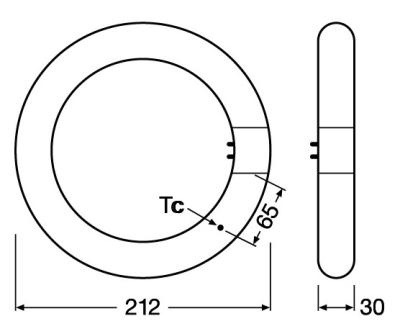 Zeichnung - Anneau de tube d'essence LED T9, RL-T9 C22 12W/865/G10Q EM