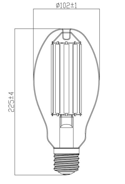 Zeichnung - LED HPM-Retrofit, RL-HRL200 840/C/E40 EM