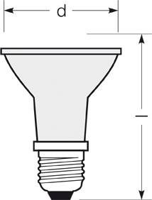 Zeichnung - LED Star PAR20, RL PAR20 50 DIM 5W/230/WFL/827/E27