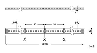 Zeichnung - LED Star Strip 800 Waterproof, LED STRIP 800 S 927/24V/IP67 30M