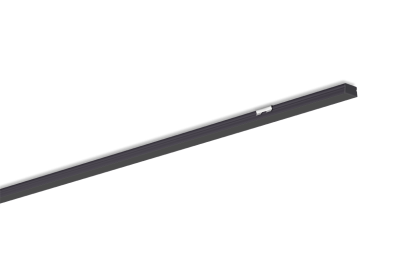 Produktbild - Profilé en aluminium noir et couvercle foncé, SET SMALL U FLAT BLACK 17/10 BLACK 1M