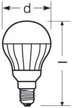 Zeichnung - LED Essence Sphérique, dépoli, RL-D40 5,5W/230/F/WW/E14