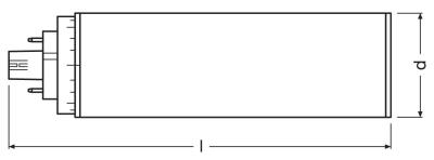 Zeichnung - LED EssenceTrio/E - Retrofit pour Ralux Trio/E, RL-TRIO/E42 840/GX24Q-4 UN