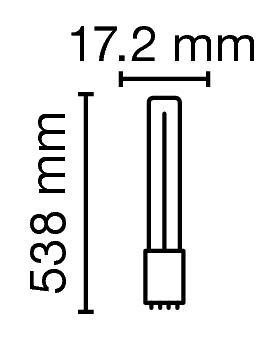 Zeichnung - Kompaktleuchtstofflampe Ralux® Long , RX-L 55W/840/2G11