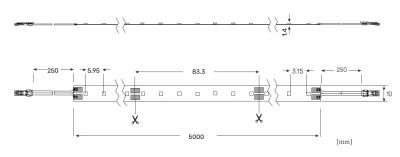 Zeichnung - LED Strip with plug connector, LED STRIP 900WD EH 930-919/24V 5M