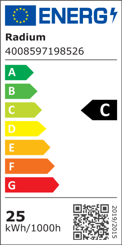 Energielabel - DC Tube für externe Treiber, LED T8 NEO 58 840/G13