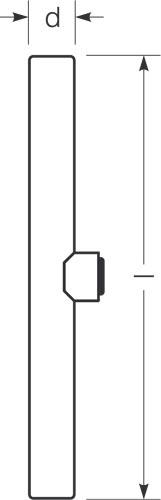 Zeichnung - LED linear lamp, opal, RL-RAL1 35 DIM 4,5W/230/827/O/S14D