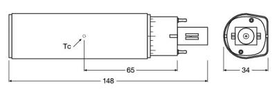 Zeichnung - LED EssenceDuo - Retrofit pour Ralux Duo, RL-DUO18 840/G24D