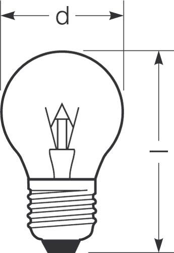 Zeichnung - Tropfenlampe, klar , D 11W/230/C/E27
