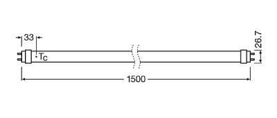 Zeichnung - LED Star Tube Ultra Output, RL-T8 58 SP UO 840/G13 EM