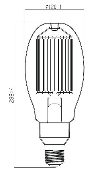 Zeichnung - LED HPM-Retrofit, RL-HRL250 840/C/E40 EM