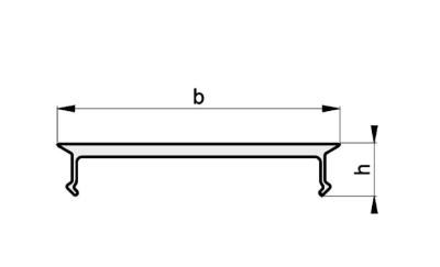 Zeichnung - Cover clear for profile M, Cover MEDIUM, length 1m