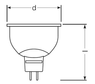 Zeichnung - LED Star 12V-RetroFit, RL MR16 20 DIM 3,7W/12/WFL/827/GU5.3
