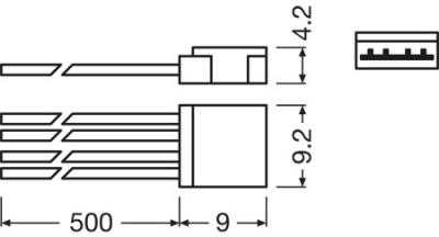 Zeichnung - Kompakte Stromeinspeisung, 4-polig, LF-4PIN Flex SC