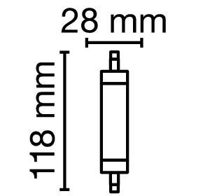 Zeichnung - LED Star forme tubulaire, R7s, RL-TS125 DIM 827/R7S