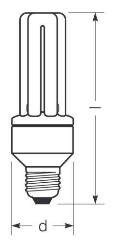 Zeichnung - Kompaktleuchtstofflampe Ralux®Quick , RXP-Q 18W/827/E27