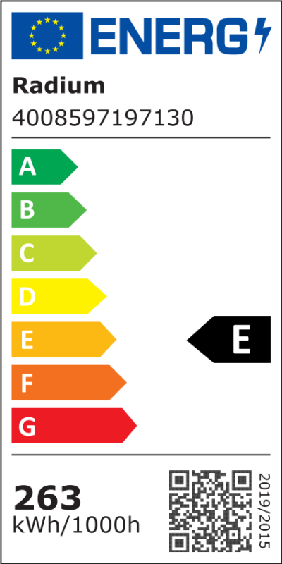 Energielabel - High pressure sodium lamp , RNP-E/LR 250W/S/230/E40