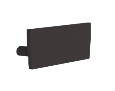 Embout pour profil + couvercle M, Endcap MEDIUM Profil en U plat noir