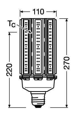 Zeichnung - LED HPM-Retrofit, RL-HRL250 840/E40