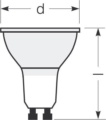 Zeichnung - Halogen reflector lamp , PAR16 50W/240/FL/GU10