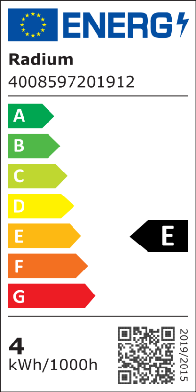 Energielabel - Flamme LED Essence, dépolie, RL-C40 827/F/E14