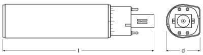 Zeichnung - LED EssenceDuo/E - Retrofit pour Ralux Duo/E, RL-DUO/E18 840/G24Q