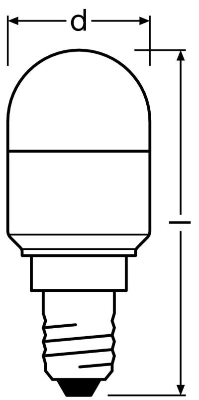 Zeichnung - Lampe tubulaire LED, RL-T26 20 2,3W/230/WFL/827/E14