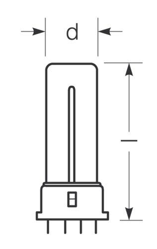 Zeichnung - Compact fluorescent lamp Ralux®/E , RX-S/E 11W/840/2G7