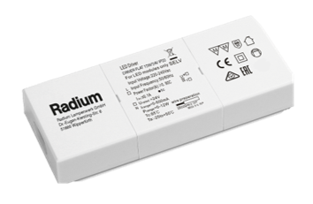 LED Strip operational gear, DRIVER FLAT 12W/24V IP20 RADIUM