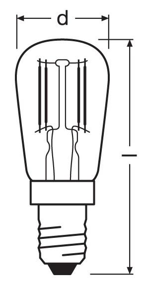 Zeichnung - Lampe tubulaire LED, RL-T26 40 4W/230/827/C/E14