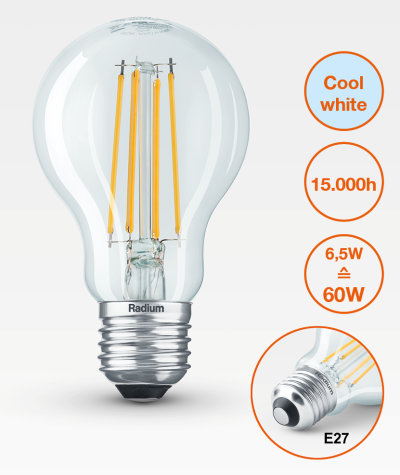 Produktbild - LED Essence Classic A, Filament, RL-A60 6,5W/230/840/C/E27