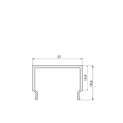 Zeichnung - Cover mat/diffuse for profile M, Cover MEDIUM, Length 1m