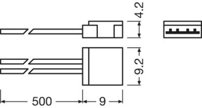 Zeichnung - Compact power feed-in, 2 poles, LF-2PIN Flex SC