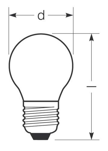 Zeichnung - Lampe sphérique LED Essence, dépolie, RL-D40 830/F/E27